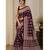 Wine color  real mirror elephant prints premium satin saree with un-stitched blouse