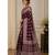 Wine color  real mirror elephant prints premium satin saree with un-stitched blouse