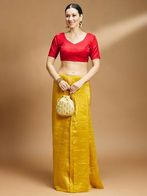 Tissue silk designer sare blouse 4