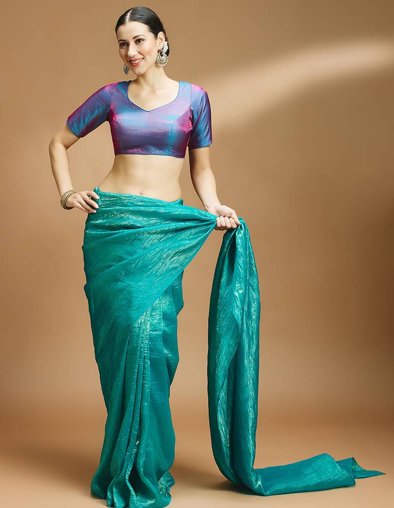 Tissue silk designer sare blouse