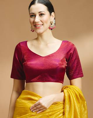 Tissue silk designer sare blouse 1