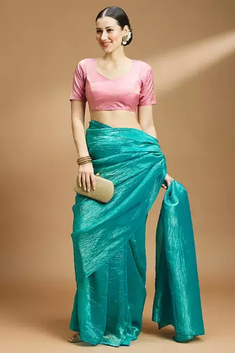 Tissue silk designer sare blouse