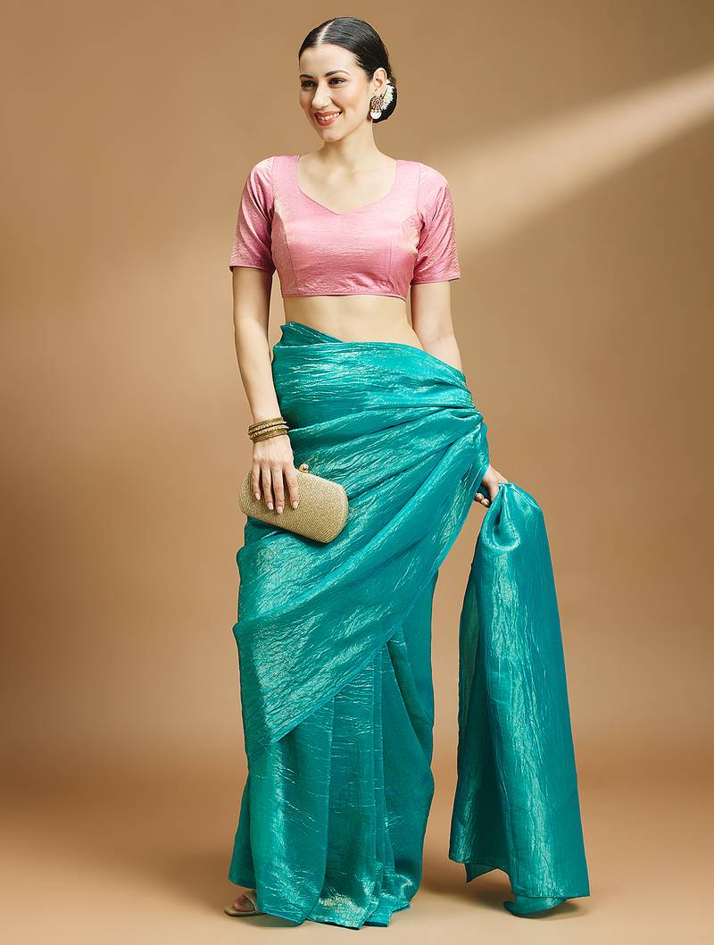 Tissue silk designer sare blouse