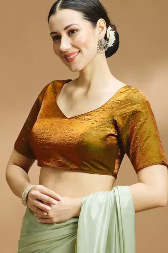 Tissue silk designer sare blouse