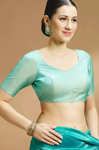 Tissue silk designer sare blouse