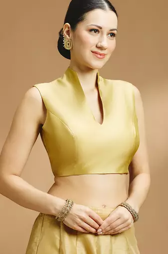 Silk fancy saree blouse