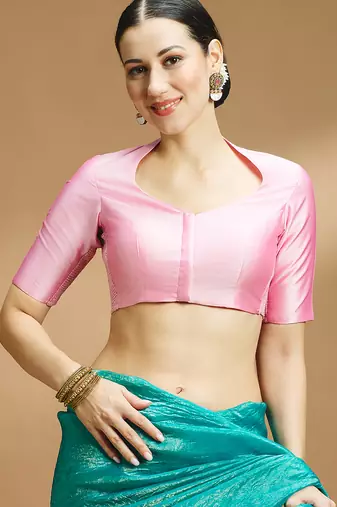 Silk side smocked stretchable blouse