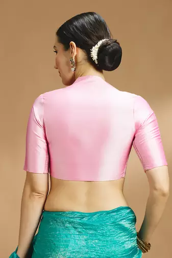Silk side smocked stretchable blouse