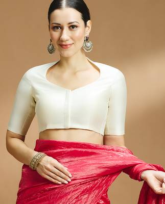Silk side smocked stretchable blouse 1
