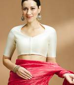 Silk side smocked stretchable blouse