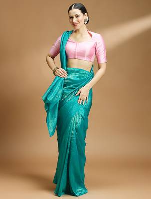 Silk side smocked stretchable blouse 4