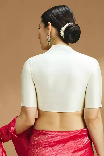 Silk side smocked stretchable blouse