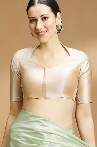 Silk side smocked stretchable blouse