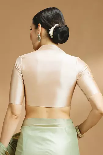 Silk side smocked stretchable blouse