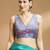Multi coloured v neck saree blouse