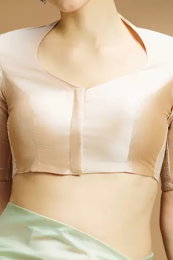 Silk side smocked stretchable blouse