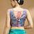 Multi coloured v neck saree blouse