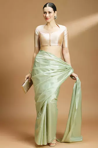 Silk side smocked stretchable blouse