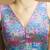 Multi coloured v neck saree blouse