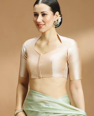 Silk side smocked stretchable blouse 5