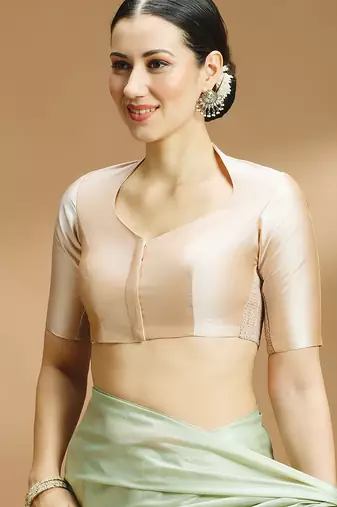 Silk side smocked stretchable blouse