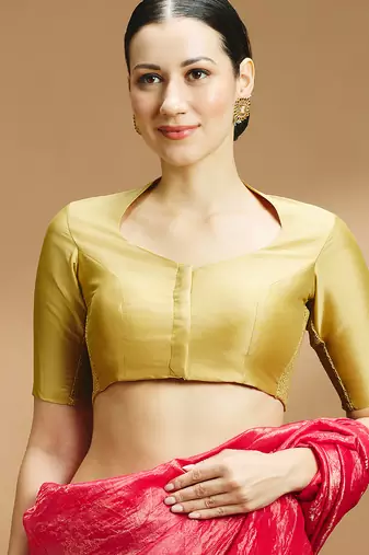 Silk side smocked stretchable blouse