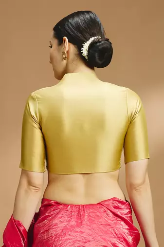 Silk side smocked stretchable blouse
