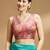 Multi coloured v neck saree blouse