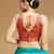 Multi coloured v neck saree blouse
