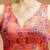 Multi coloured v neck saree blouse