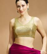 Gold embelished sequence saree blouse