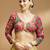 Self embroidered full sleeves v neck designer saree blouse