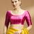 Pink side smocking stretchable satin silk blouse