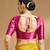 Pink side smocking stretchable satin silk blouse