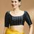 Black side smocking stretchable satin silk blouse