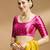 Pink side smocking stretchable satin silk blouse