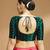 Bottle green side smocking stretchable satin silk blouse