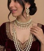 Ivorykundan multi-layered bridal necklace set