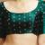 Bottle green side smocking stretchable satin silk blouse