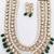 Kundan layered necklace set with green bead
