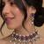 Purple stone kundan choker set with earrings