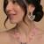 Pink multi-strand kundan pendant necklace set