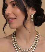 Double line kundan statement necklace set
