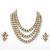 Gold triple strand teardrop kundan necklace set