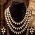 Gold triple strand teardrop kundan necklace set