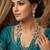 Turquoise stone & bead kundan long necklace set