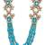 Turquoise stone & bead kundan long necklace set