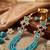 Turquoise stone & bead kundan long necklace set