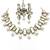 Gold oval kundan statement necklace set