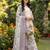 Off white printed pure cotton kurta trouser dupatta set